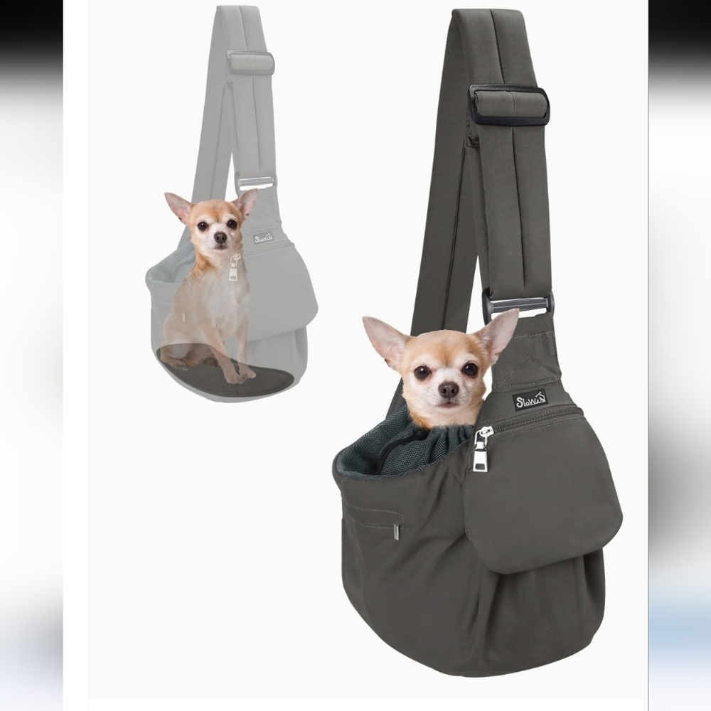 Slowton Dog Carrier Sling Casual Olive Green Cotton Carrier Shoulder Bag